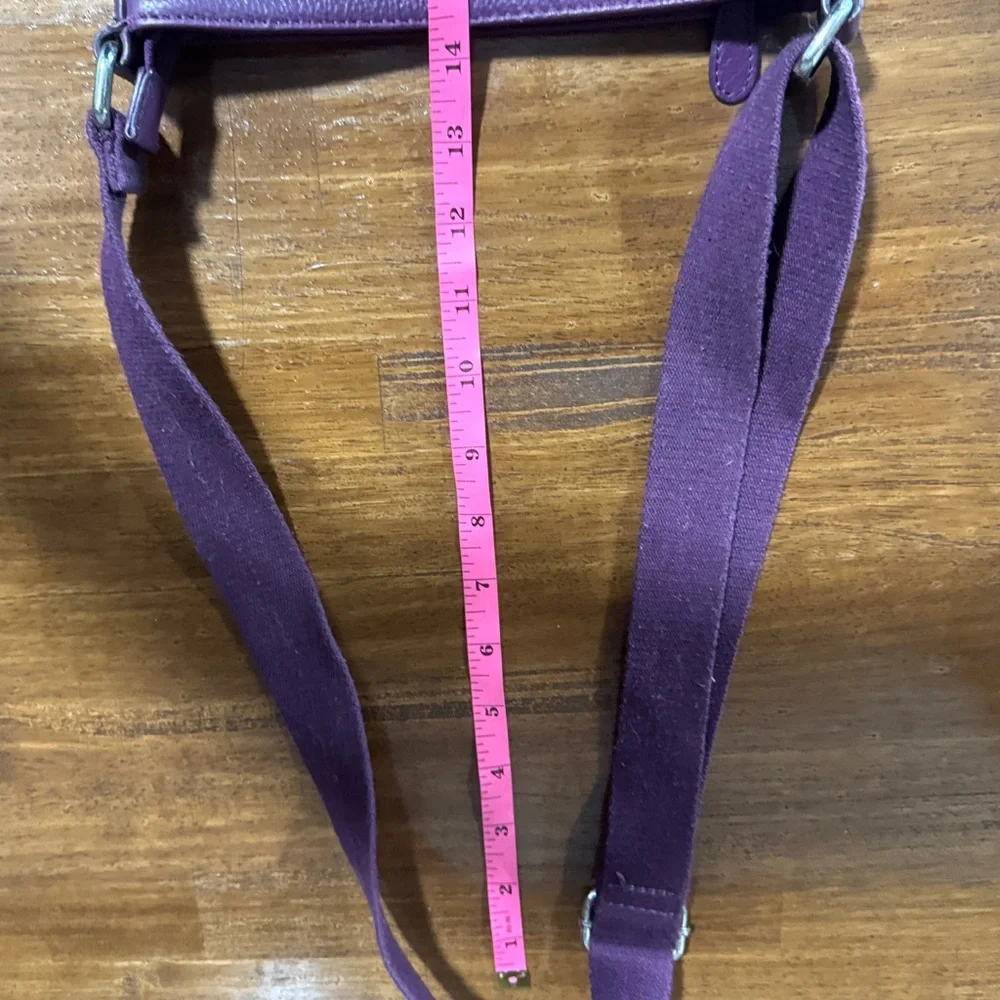 Vintage Purple Leather Crossbody Bag - Picture 10 of 12